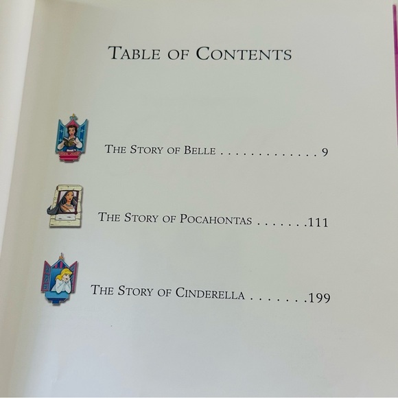 Disney Once Upon A Princess Belle Pocahontas Cinderella Hardcover Storybook Book - Picture 3 of 16